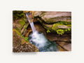 Mossy Rock Punchbowl, waterfall rock pool nature photograph, landscape canvas wall art print ready to hang
