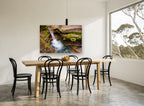 Mossy Rock Punchbowl landscape canvas print on the wall of a dining room