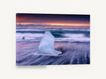 Ice Block at Dusk, ice block sunset seascape photograph, coastal canvas wall art print ready to hang