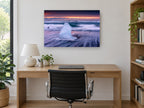 Ice Block at Dusk coastal canvas print on the wall of a study