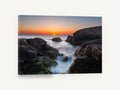 Sunrise Rock Channel, sunset rocky coastline long exposure photograph, coastal canvas wall art print ready to hang