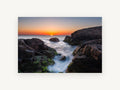 Sunrise Rock Channel, coastal canvas wall art print, front view