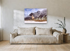 Pale Horse Snow Ridge landscape canvas print on the wall of a living room