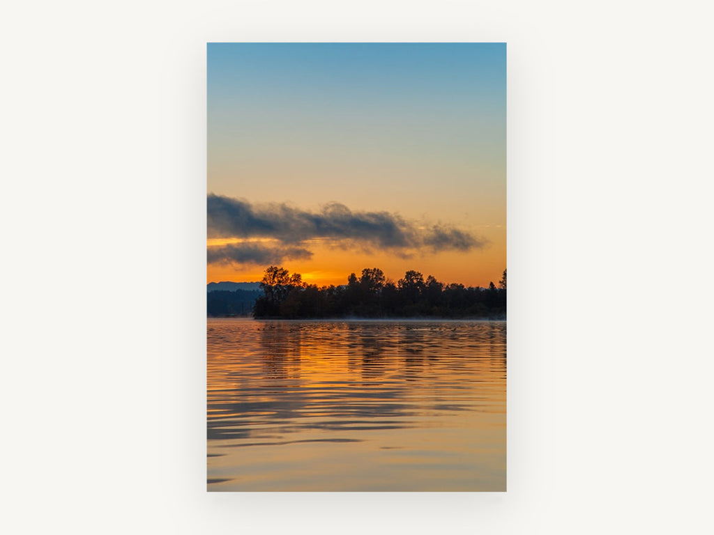 Molten Gold Lake, coastal canvas wall art print, front view