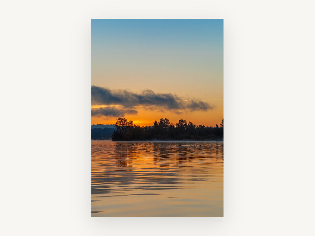 Molten Gold Lake, coastal canvas wall art print, front view