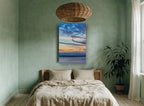 Dusk Cloud Variations coastal canvas print on the wall of a bedroom
