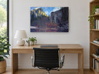 Granite Cliffs Reflected landscape canvas print on the wall of a study