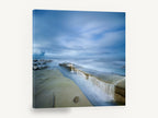 Misty Rock Channel, misty rock ledge seascape photograph, coastal canvas wall art print ready to hang