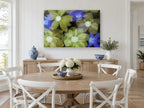 Frozen Garden Blooms floral canvas print on the wall of a Hamptons dining room