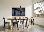 Pier Under the Milky Way landscape canvas print on the wall of a dining room