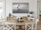 Leaning Tree Reflection coastal canvas print on the wall of a Hamptons dining room