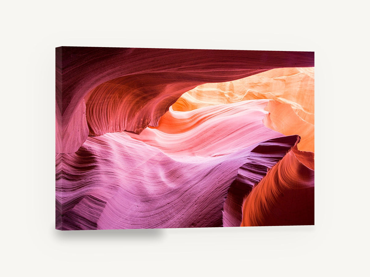 Canyon Light Ripples, sandstone slot canyon photograph, landscape canvas wall art print ready to hang
