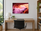 Canyon Light Ripples landscape canvas print on the wall of a study