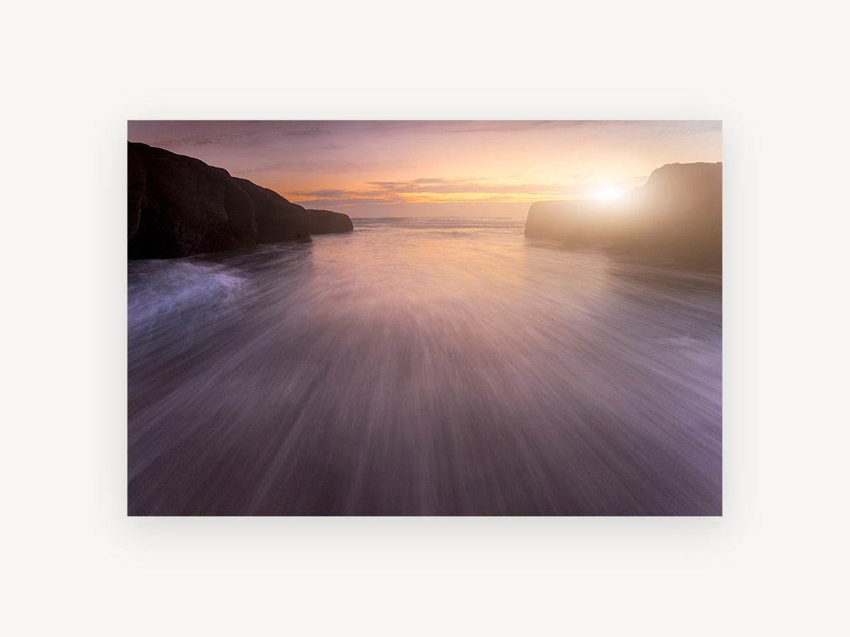 Silk Water Dusk, coastal canvas wall art print, front view