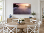 Silk Water Dusk coastal canvas print on the wall of a Hamptons dining room