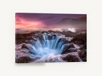 Sunset Sea Basin, coastal rock basin sunset photograph, landscape canvas wall art print ready to hang