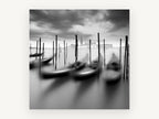 Gondolas at Dusk Mooring, coastal canvas wall art print, front view