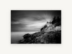 Beam Over the Rocks, coastal canvas wall art print, front view