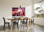 Sandstone Ribbon Light landscape canvas print on the wall of a dining room