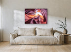 Sandstone Ribbon Light landscape canvas print on the wall of a living room