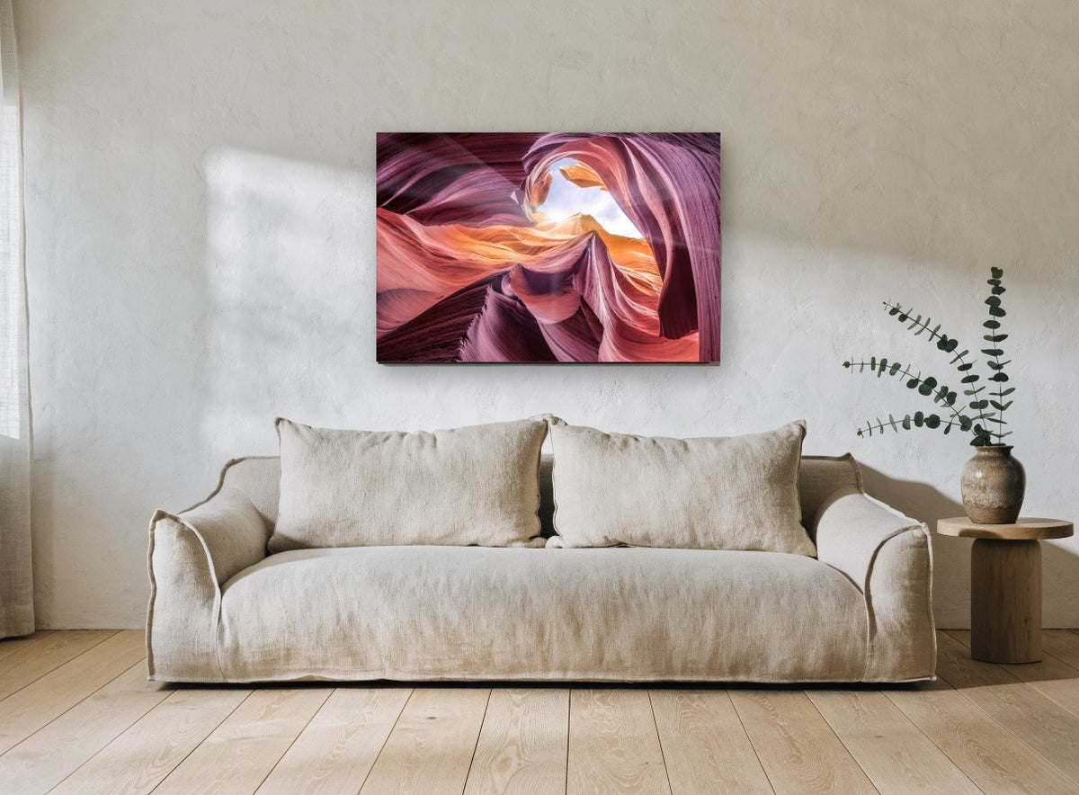 Sandstone Ribbon Light landscape canvas print on the wall of a living room