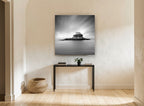 Silent Island coastal canvas print on the wall of a hallway