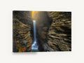 Gorge Light Falls, waterfall in rock gorge photograph, landscape canvas wall art print ready to hang