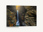 Gorge Light Falls, waterfall in rock gorge photograph, landscape canvas wall art print ready to hang