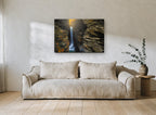 Gorge Light Falls landscape canvas print on the wall of a living room