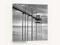 Stilted Fishing Hut, stilted fishing hut black and white, coastal canvas wall art print ready to hang