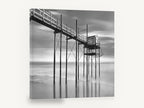 Stilted Fishing Hut, stilted fishing hut black and white, coastal canvas wall art print ready to hang