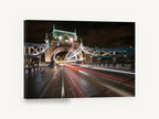 Tower Bridge Light Trails, tower bridge night light trails photograph, city canvas wall art print ready to hang