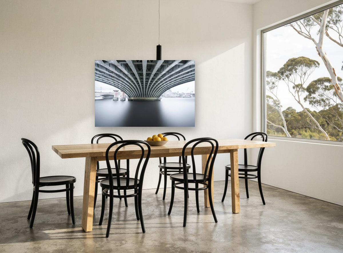 Beneath Blackfriars city canvas print on the wall of a dining room