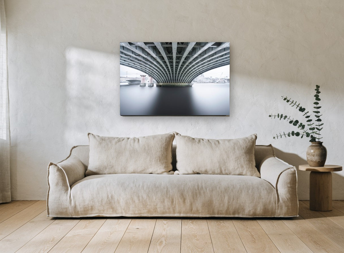 Beneath Blackfriars city canvas print on the wall of a living room
