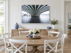 Beneath Blackfriars city canvas print on the wall of a Hamptons dining room