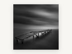 Crooked Jetty Calm, coastal canvas wall art print, front view
