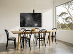 Chrysler Through the Mist city canvas print on the wall of a dining room
