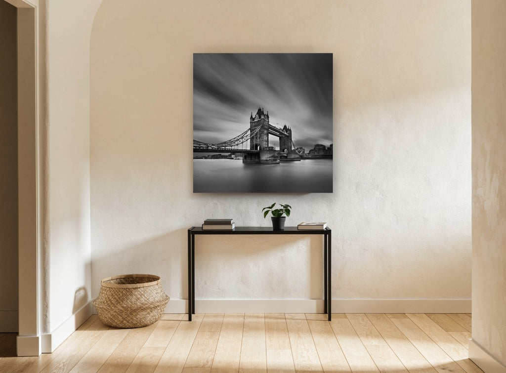 Tower Bridge Long Exposure city canvas print on the wall of a hallway