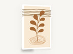Sprout in Ripples, terracotta leaf stem minimalist illustration, floral canvas wall art print ready to hang