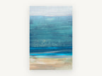 Teal Horizon Shoreline, coastal canvas wall art print, front view