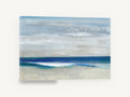 Quiet Shore Horizon, blue wave abstract seascape painting, coastal canvas wall art print ready to hang
