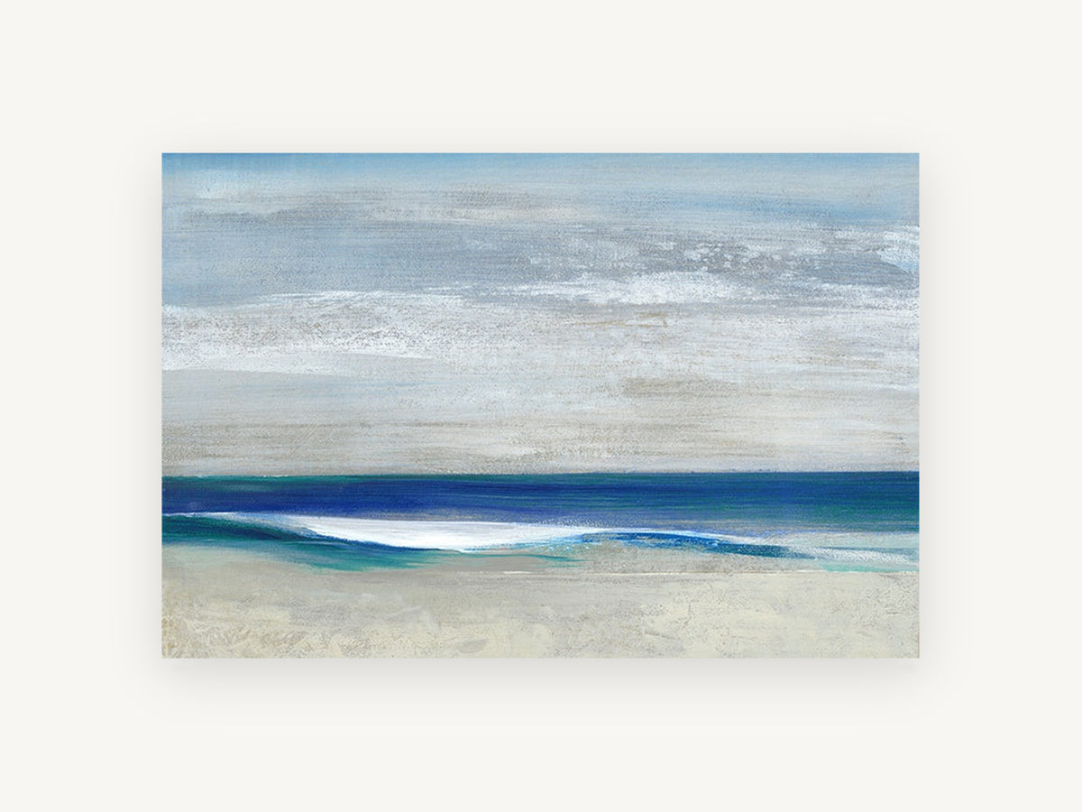 Quiet Shore Horizon, coastal canvas wall art print, front view