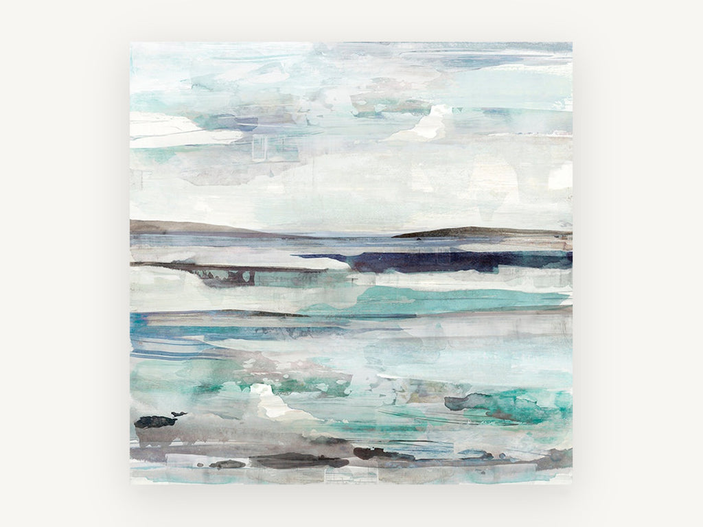Pale Tide Layers, coastal canvas wall art print, front view
