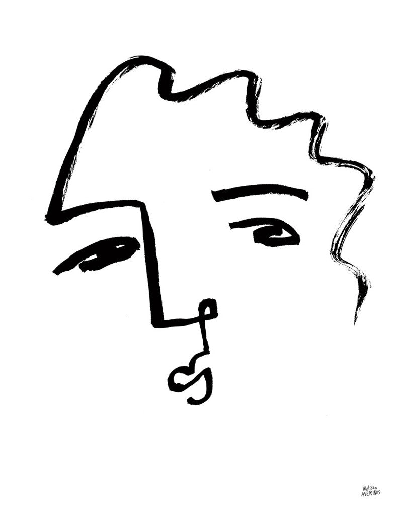 Making Faces IX Line Wall Art Print