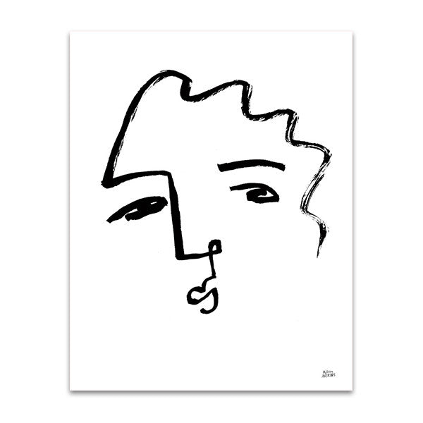 Making Faces IX Line Wall Art Print