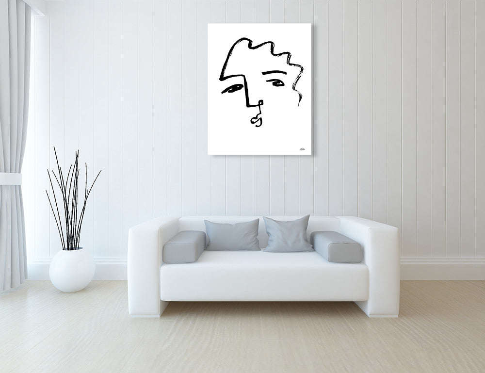 Making Faces IX Line Wall Art Print on the wall