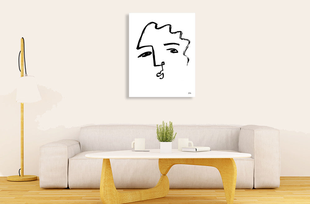 Making Faces IX Line Wall Art Print on the wall