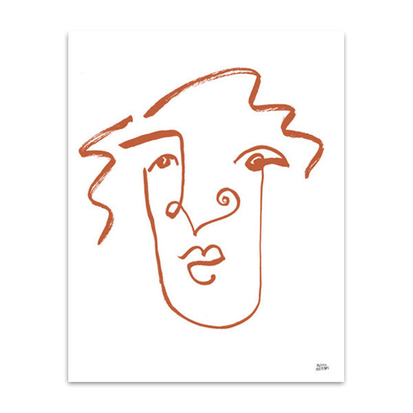 Making Faces VIII Terracotta Wall Art Print 