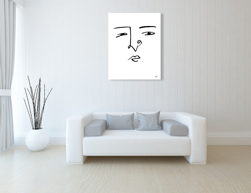 Making Faces VII Line Art Print  on the wall