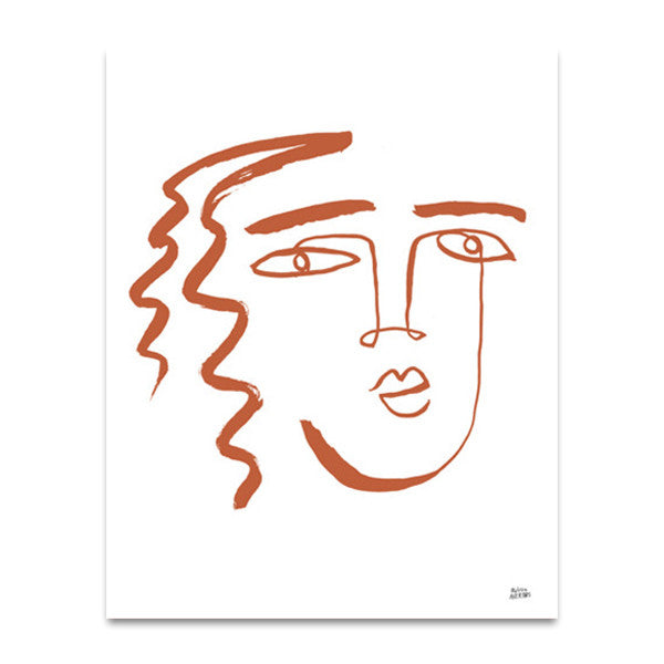 Making Faces V Terracotta Wall Art Print